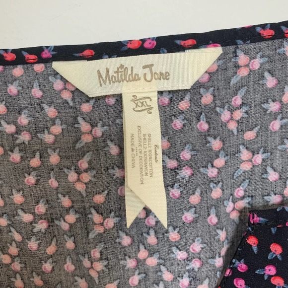 Matilda Jane Snow Globe Boho Peasant Floral Swiss Dot Puffed Blouse XXL - Picture 6 of 14